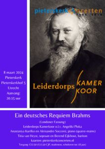 LDKK 8 maart 2024 Brahms d Requiem Utrecht poster